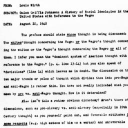 Memorandum from Louis Wirth...