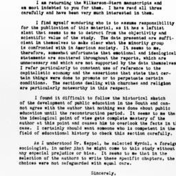 Letter from Louis R. Wilson...