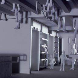 Model, interior view of sho...