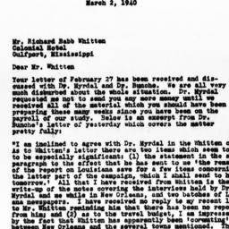 Letter from Rowena S. Hadse...