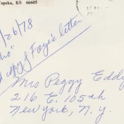 Letter from Ann C. Eads to ...