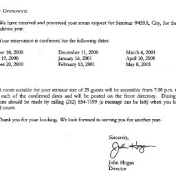 Correspondence, 2001-05-22....