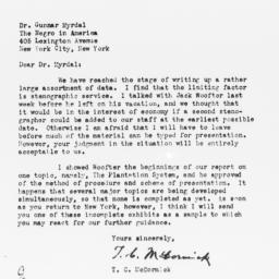 Letter from T.C. McCormick ...
