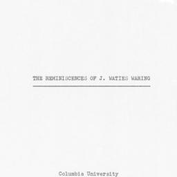 Reminiscences of Julius Wat...
