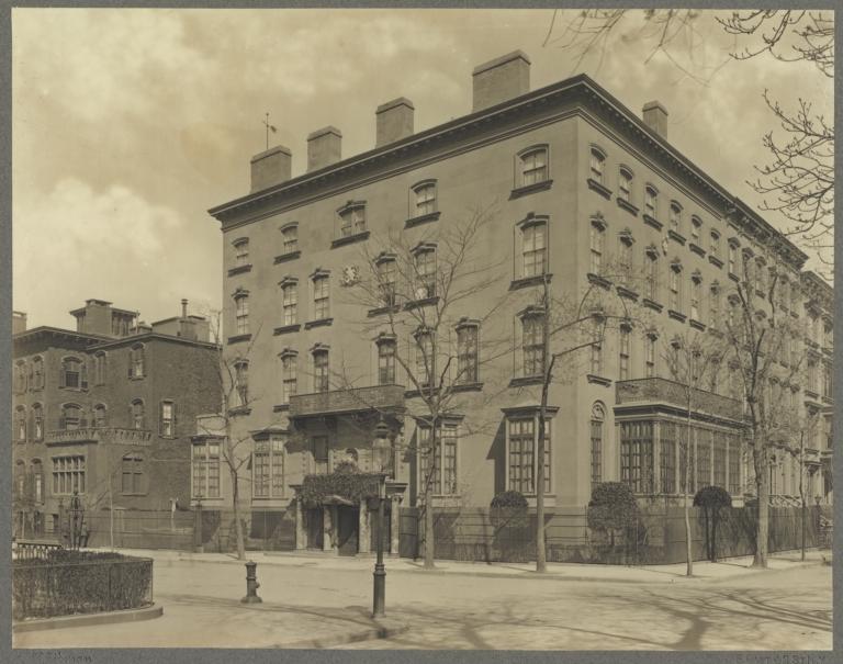 Elevation, view of South (bay window), 21st St. side, and West (entrance) side, South side faces Gramercy Park, entrance on Lexington Avenue