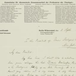 Letter from Professor Adolf...