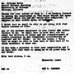 Letter from Guy B. Johnson ...