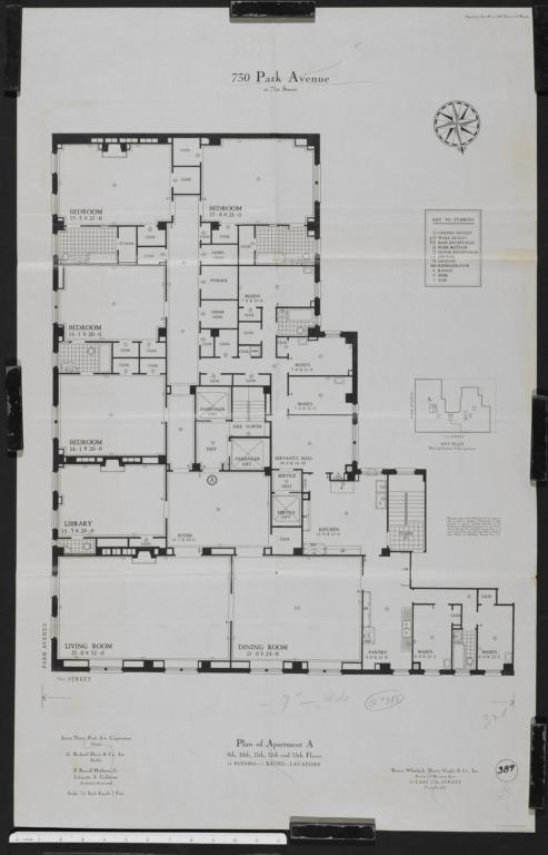 730 Park Avenue, Plan Of Apartment A - Columbia Digital Library Collections