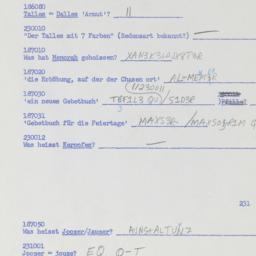 Western questionnaire, answ...