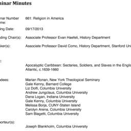 Minutes, 2013-09-17. Religi...