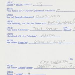Western questionnaire, answ...