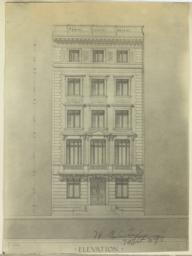 H. A. C. Taylor, 70th St. NYC. Elevation. [Henry A. C. Taylor house]