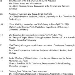 Schedules, Brazil, seminar ...
