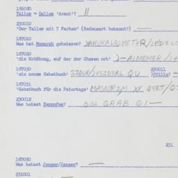 Western questionnaire, answ...