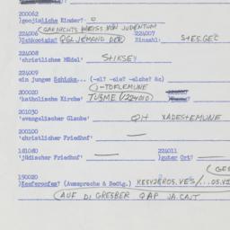 Western questionnaire, answ...