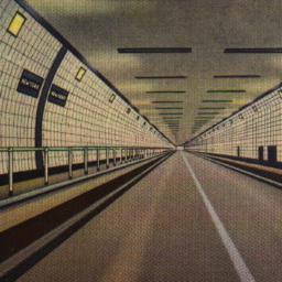 Interior of Holland Tunnel,...