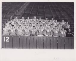 1961 Columbia Football Team Sitting in Baker Field Stands