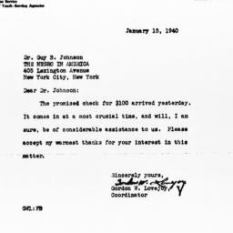 Letter from Gordon W. Lovej...