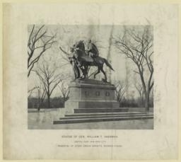 Statue of Gen. William T. Sherman, Central Park, New York City. Pedestal of Stony Creek granite, rubbed finish