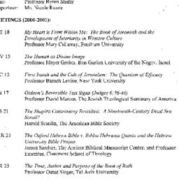 Schedules, Study of the Heb...
