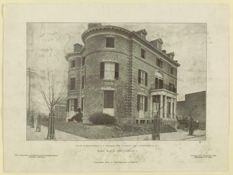 House of Rear-Admiral T. O. Selfridge, 1867 Kalorama Ave., Washington, D. C. McKim, Mead & White, Architects