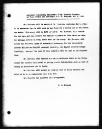 Agreement concerning employment of Herbert Northrup as field worker and assistant to Paul H. Norgren, May 9, 1940
