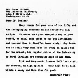 Letter from Charles Dollard...