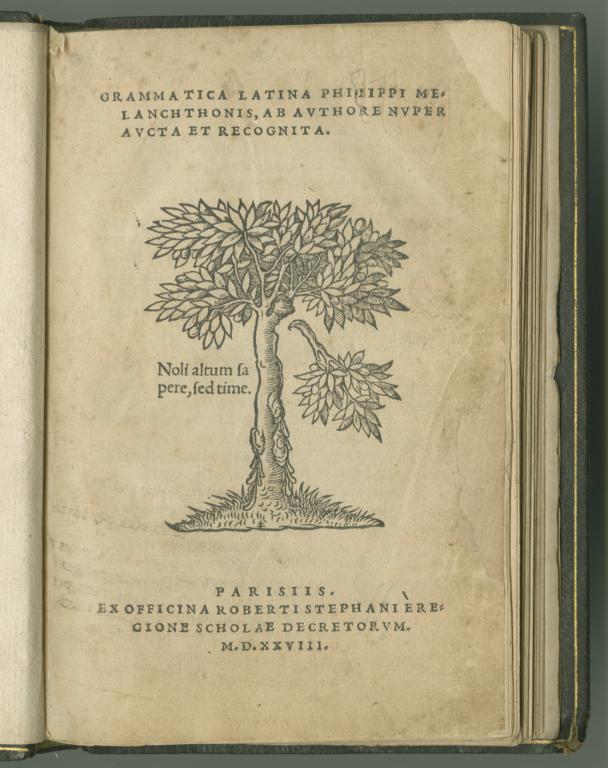 Grammatica Latina Philippi Melanchthonis - DLC Catalog