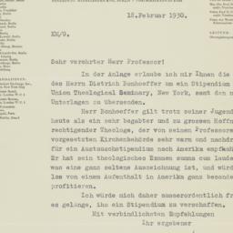 Letter from Dr. Morsbach, F...