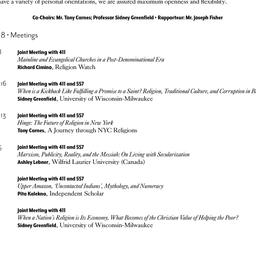 Schedule, Studies in Religi...