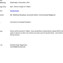 Announcements, 2013-12-04. ...