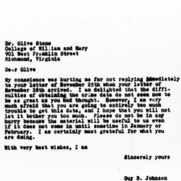 Letter from Guy B. Johnson ...