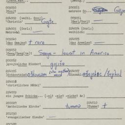 Western questionnaire, answ...