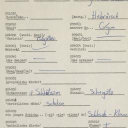 Western questionnaire, answ...