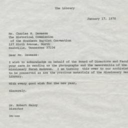 Letter from Dr. Robert Malo...