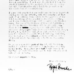 Letter from Ralph J. Bunche...