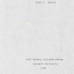 Reminiscences of John A. Mo...