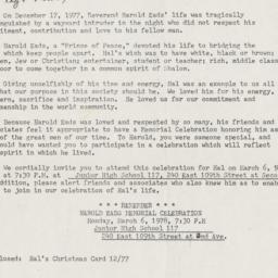 Invitation to Harold Eads M...