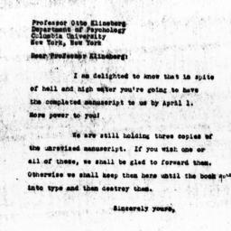 Letter from Charles Dollard...