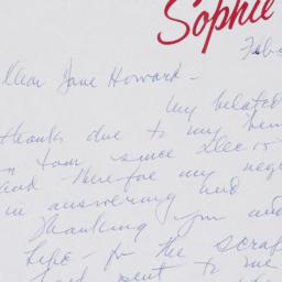Letter from Sophie Tucker t...
