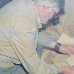 Herbert Fader examining doc...