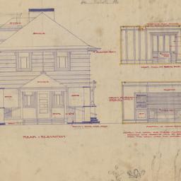 Rear elevation, millwork de...