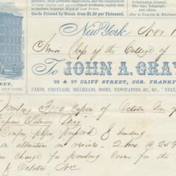 John A. Gray. Bill or receipt