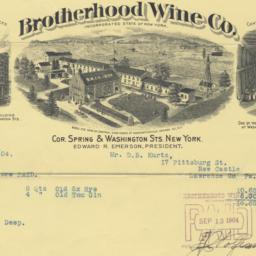 Brotherhood Wine Co. bill o...