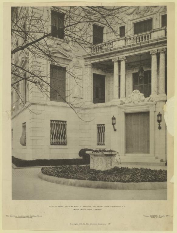 Entrance detail: House of Mr. Robert W. Patterson, Esq., Dupont Circle, Washington, D. C. McKim, Mead & White, Architects