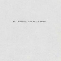 Reminiscences of Edith Walk...