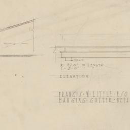 Hanging gutter section, ele...