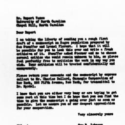 Letter from Guy B. Johnson ...