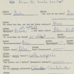 Western questionnaire, answ...