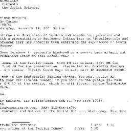 Announcements, 2001-11-14. ...